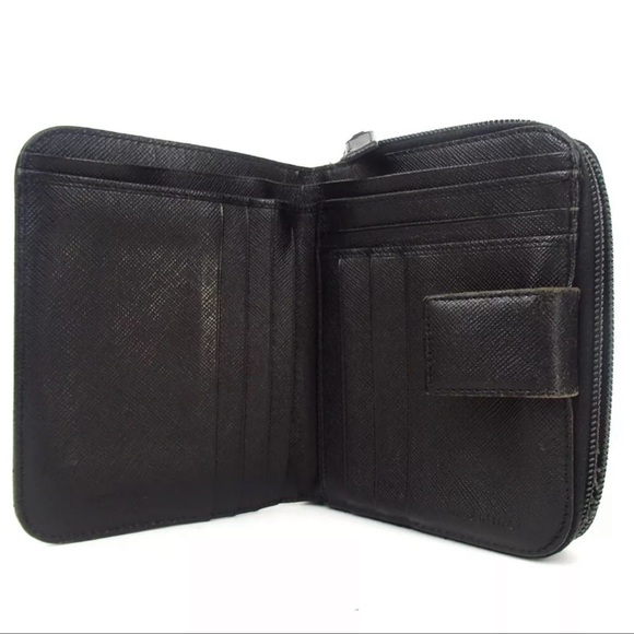 AUTH PRADA Leather Black Zip Wallet - Picture 6 of 7